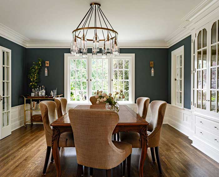 dining table with pendant lighting