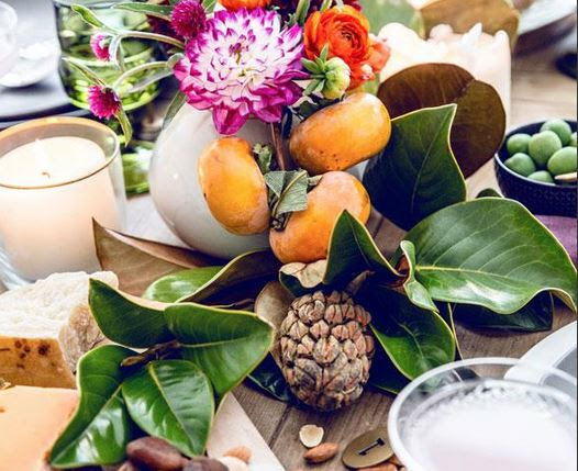 Collection of fruits and flower