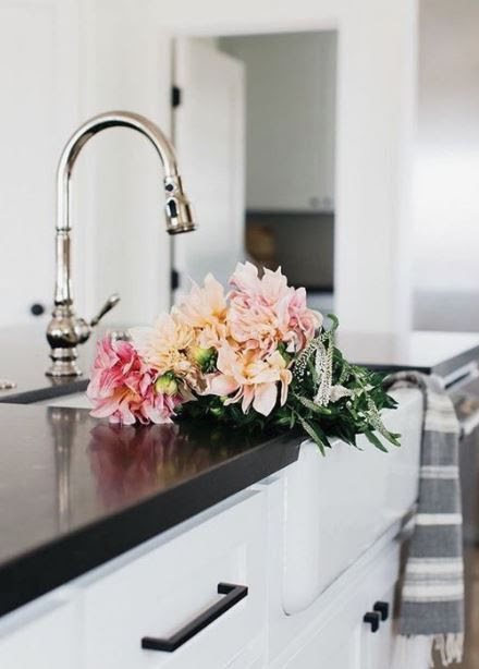 Flower bouquet on the cabinet